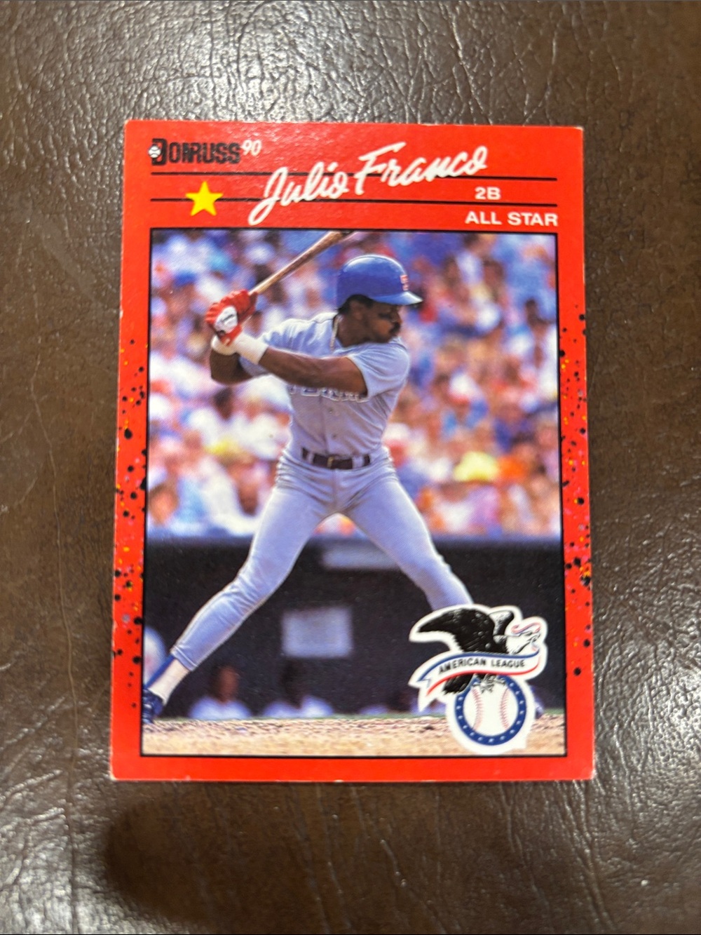 1990 DONRUSS All Star, JULIO FRANCO, baseball card #701  ( MULTI ERRORS ON CARD)